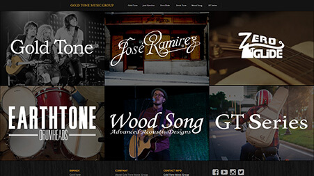 The home page of Gold Tone's website